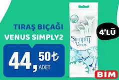 GİLLETTE VENUS SİMPLY2 TIRAŞ BIÇAĞI 4'LÜ